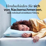 Cloudpillo Kopfkissen 40x80 cm Memory Foam Kissen für Seitenschläfer