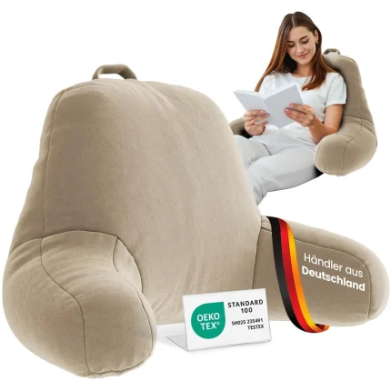 ELONEO Rückenkissen Lesekissen für Bett und Sofa mit Armlehnen Idea