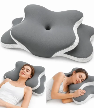 Ergonomisches Kopfkissen Kissen für Seiten Rücken Bauchschläfer