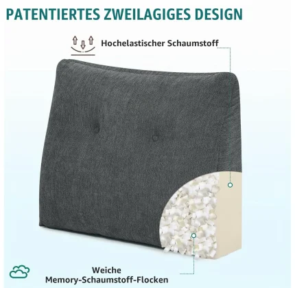 Ergonomisches Rückenkissen für Sofa und Bett Weiches Keilkissen mit M