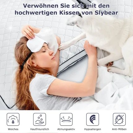 Kopfkissen 80x80 cm 2er Set orthopädisches Seitenschläferkissen mit P