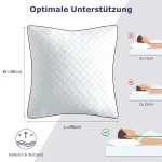 Kopfkissen 80x80 cm 2er Set orthopädisches Seitenschläferkissen mit P