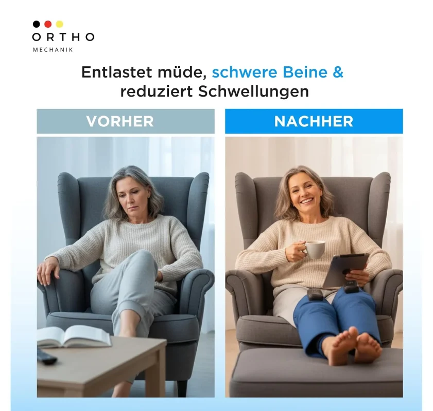 Leg Pro 2 von Orthomechanik Kabelloses Beinmassagegerät mit Luftkomp