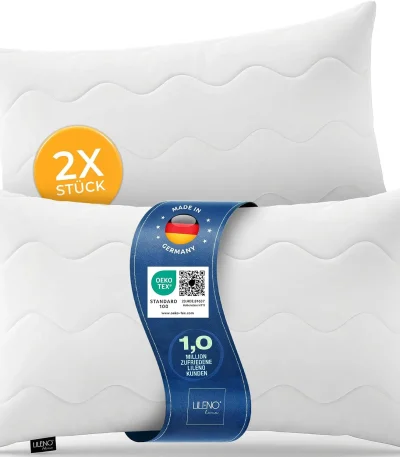 LILENO HOME Allergiker Kopfkissen 40x80 2er Set 95 C waschbar Oek