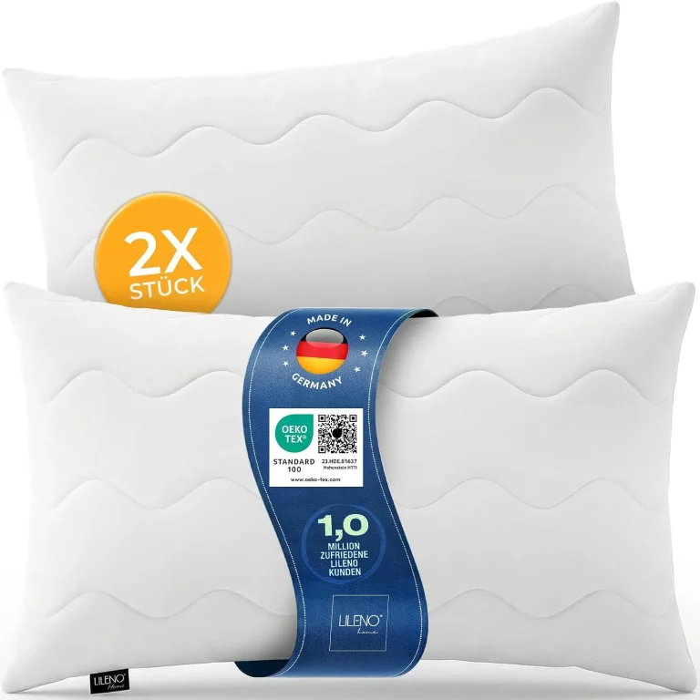 LILENO HOME Allergiker Kopfkissen 40x80 2er Set 95 C waschbar Oek