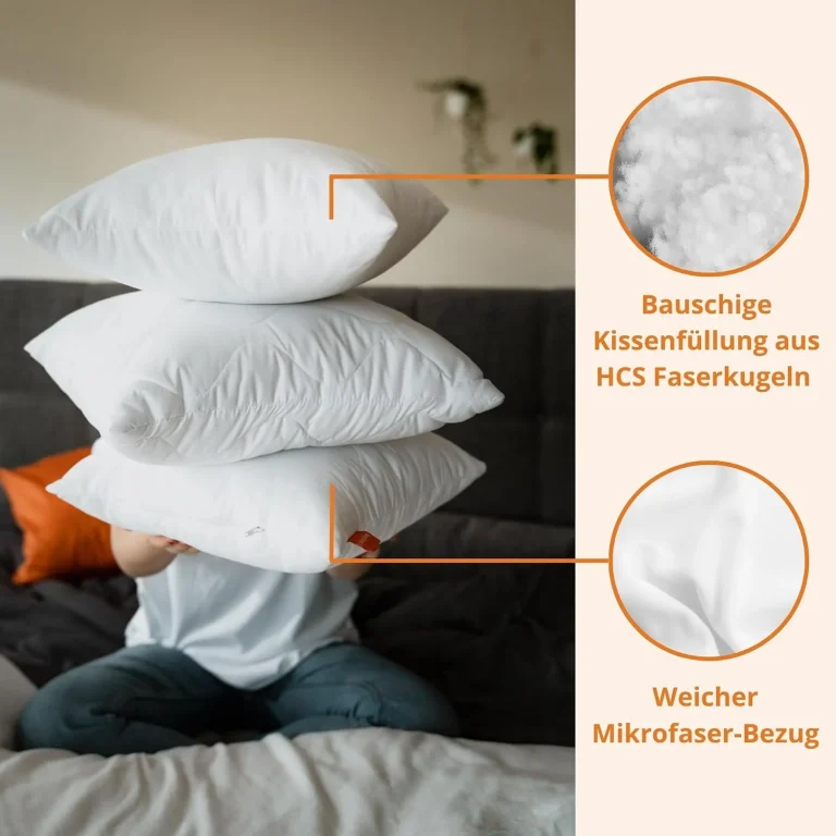 sleepling Kopfkissen 40x80 cm 2er Set Allergiker Kissen Komfort 100
