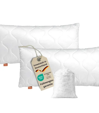 sleepling Kopfkissen 40x80 cm 2er Set Allergiker Kissen Komfort 100