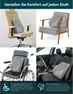 Travel Ease Ergonomisches RückenKissen aus Memory Foam Lendenkissen f