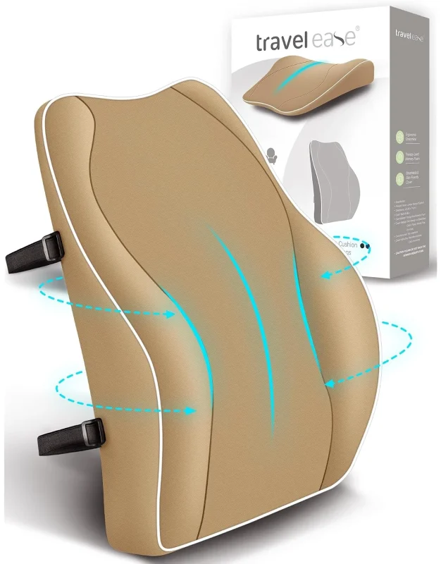 Travel Ease Ergonomisches RückenKissen aus Memory Foam Lendenkissen f