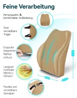 Travel Ease Ergonomisches RückenKissen aus Memory Foam Lendenkissen f