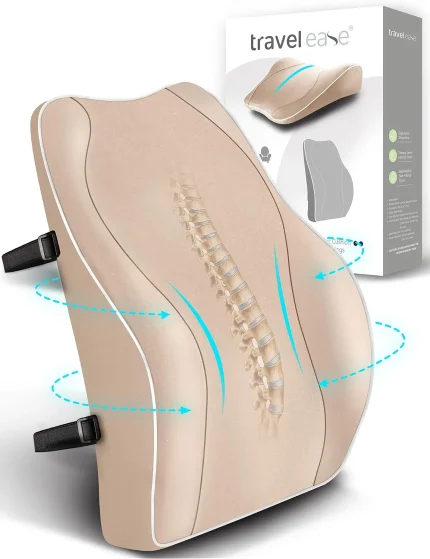 Travel Ease Ergonomisches RückenKissen aus Memory Foam Lendenkissen f