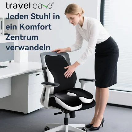 Travel Ease Memory Schaum Sitzkissen Lendenstützkissen Set Ergonomi