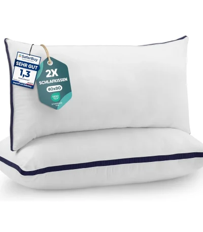 Utopia Bedding Kopfkissen 40x80 2er Set Schlafkissen Atmungsaktiv Kiss